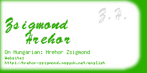 zsigmond hrehor business card